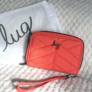 Lug Women's Vibrant  Orange Papaya Rodeo Wallet Wristlet matte luxe vl